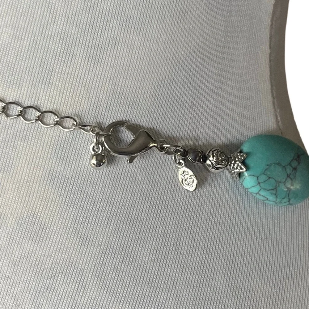 Premier Designs Turquoise & Brown Beaded Necklace & Bracelet